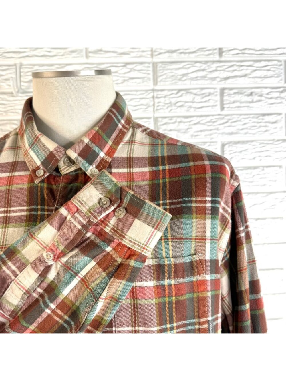 Eddie Bauer Classic Fit Plaid Flannel Button Down Shirt TXL XL Tall Long Sleeve